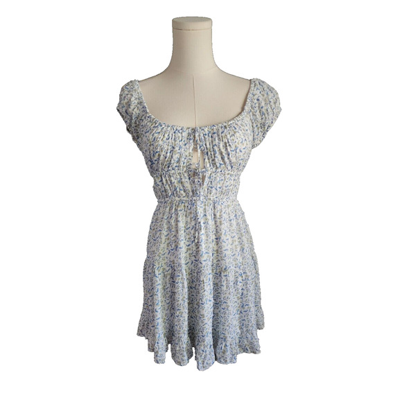 Aeropostale Short Sleeve Floral Scoop Neck Double Tie Milkmaid Dress NWT $55 - Picture 3 of 6